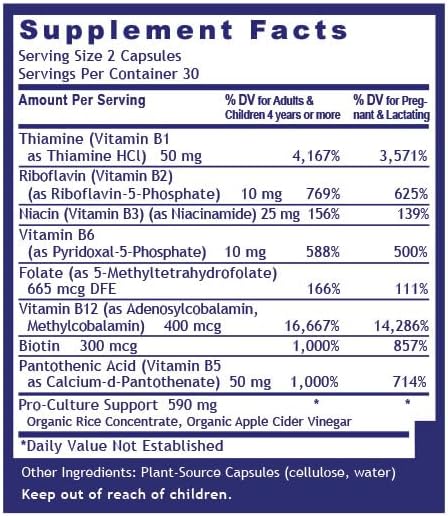Quantum Nutrition Labs Max Energy Bs - Vitamin B Complex, Methylated B Complex Vitamins with Vitamin B1, B6, B12, Thiamin, Folate and Biotin - 60 Vegetarian Capsules