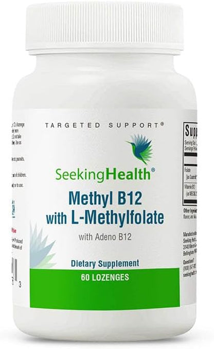 Seeking Health Methyl B12 with L-Methylfolate - MTHFR Support Supplement - Methylation Support Supplement - Lozenges to Support Brain Health & Energy - 60 Lozenges