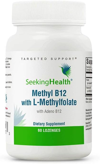 Seeking Health Methyl B12 with L-Methylfolate - MTHFR Support Supplement - Methylation Support Supplement - Lozenges to Support Brain Health & Energy - 60 Lozenges
