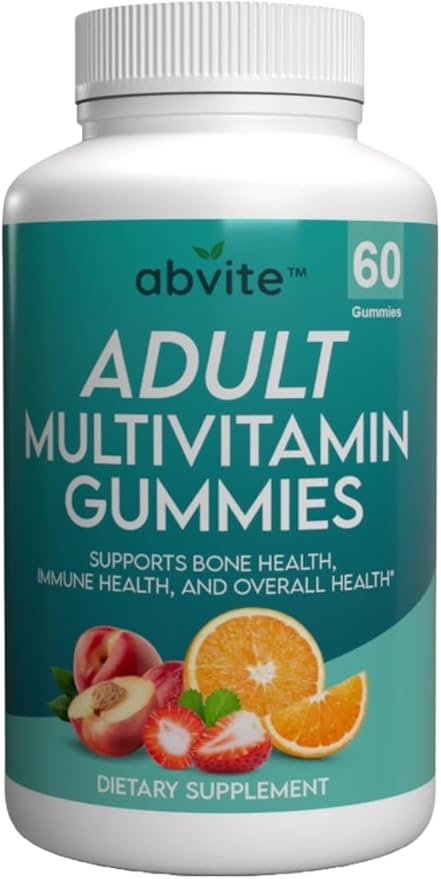 Plant-Based Multivitamin Gummies, Daily multivitamins for Men and Women with Vitamins A, C, D, E, B-3, B-6, B-12, Biotin, inositol, Non-GMO, Gluten Free, 60 Count (30 Days Supply)