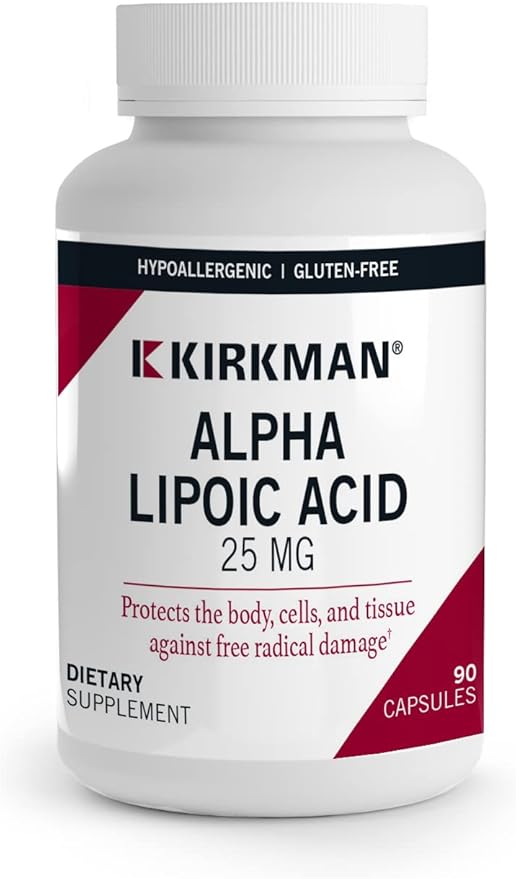 Kirkman - Alpha Lipoic Acid 25 mg - 90 Capsules - Potent Antioxidant - Protects Against Harmful Radicals - Hypoallergenic