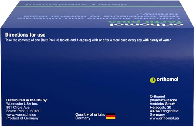 Orthomol Fertil Plus 30, Male Prenatal Supplements, Vital Nutrients for Conception with Selenium and L-Carnitine, 30-Day Supply