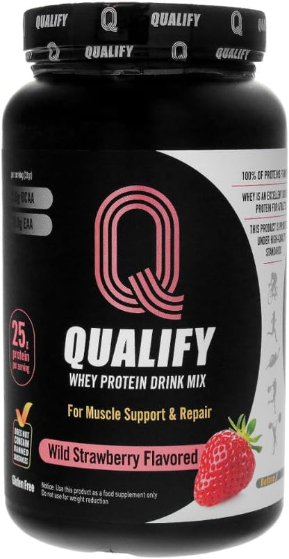 Strawberry Protein Powder Shake, Whey Protein Powder Post Workout Recovery Drink, Gluten Free, Sugar Free, Highly Kosher, 25g Protein, 5.6g BCAA, 1.65lb