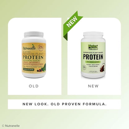 Plant Based Protein Powder - 25 g Vegan Protein Powder with 30 Servings - Blended Rice & Pea Protein Powder with Superfoods & Amino Acids - Zero Sugar Protein Shake Powder - Chocolate