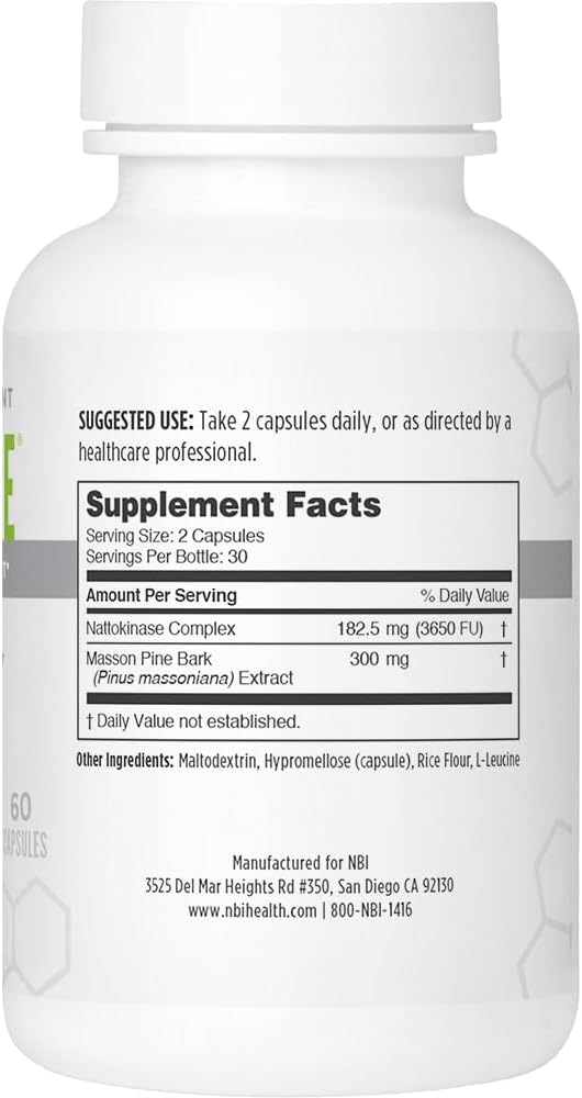 NBI NattoPine, Healthy Circulation Support for Men & Women | 60ct Veggie Capsules