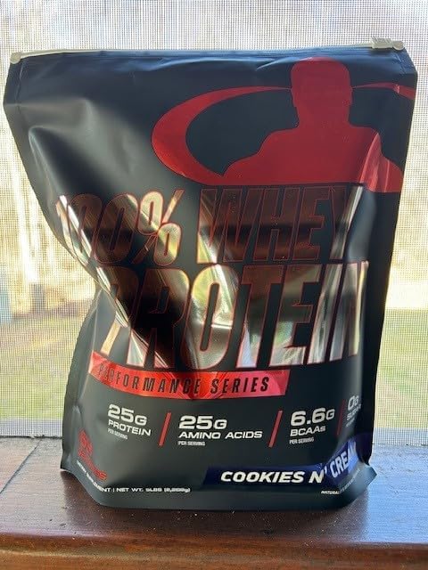 Goliath Labs 100% Whey Protein Powder Isolate/Blend | Fast-Absorbing Workout Supplements for Men and Women | 25g of Pure Protein and 5.5g of BCAAs | 5 lbs, 68 Servings (5 LB, Cookies n Cream)