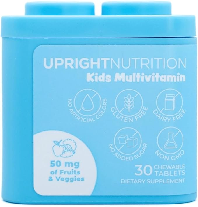 Kids Multivitamin | Chewable | Sugar-Free | Vitamins A, C, D3, E, K, B1, B2, B5, B7, & B12 | Calcium, Zinc, and Magnesium for Overall Health | Fruit Punch Flavor | 30 Day Supply