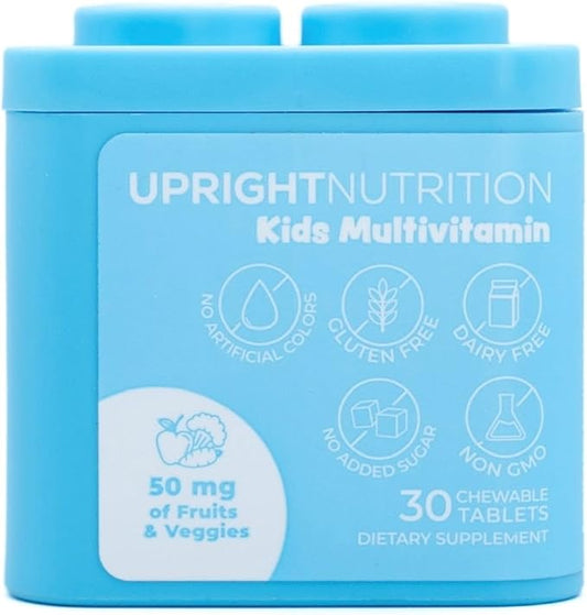 Kids Multivitamin | Chewable | Sugar-Free | Vitamins A, C, D3, E, K, B1, B2, B5, B7, & B12 | Calcium, Zinc, and Magnesium for Overall Health | Fruit Punch Flavor | 30 Day Supply