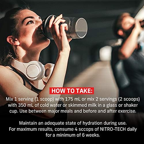 Muscletech Whey Protein Powder (Milk Chocolate, 2.2 Pound) - Nitro-Tech Muscle Building Formula with Whey Protein Isolate & Peptides - 30g of Protein, 3g of Creatine & 6.6g of BCAA