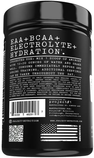 Project #1 AminoEVolution: Muscle Support & Recovery - BCAAs, EAAs, Electrolytes & Keto Friendly Energy Boost - Pre & Post Workout Powder for Men & Women - RocketPop Flavor - 30 Servings