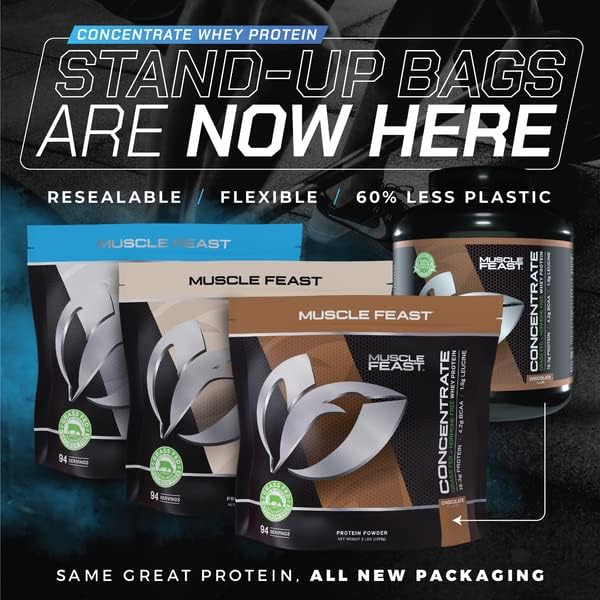 Muscle Feast Grass-Fed Whey Protein Concentrate Powder, All Natural Hormone Free Pasture Raised, Unflavored, 5lb