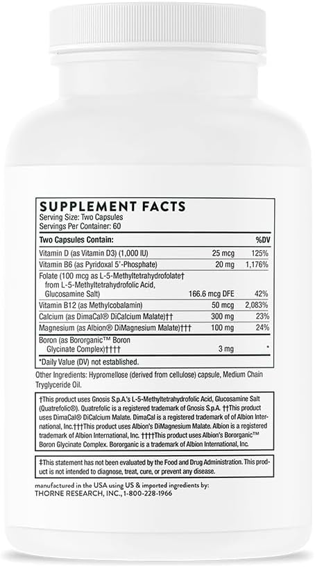 THORNE Advanced Bone Support‡ - (Formerly Oscap) - Bone Health Supplement with Calcium and Vitamin D - 120 Capsules