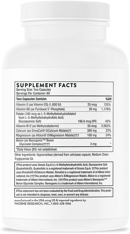 THORNE Advanced Bone Support‡ - (Formerly Oscap) - Bone Health Supplement with Calcium and Vitamin D - 120 Capsules