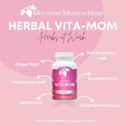 Mountain Meadow Herbs Vita-MOM - Herbal Prenatal Vitamins for Women: Unique Blend of Folic Acid, Vitamins, Iron & Herbs in Soft Gel Caps - 2-Month Supply (120 ct.)