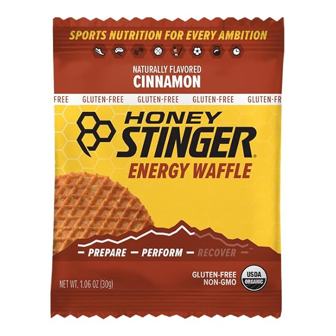 Honey Stinger Organic Gluten Free Cinnamon Waffle | Energy Stroopwafel for Exercise, Endurance and Performance | Sports Nutrition for Home & Gym, Pre and Post Workout | Box of 16 Waffles, 19.2 Ounces