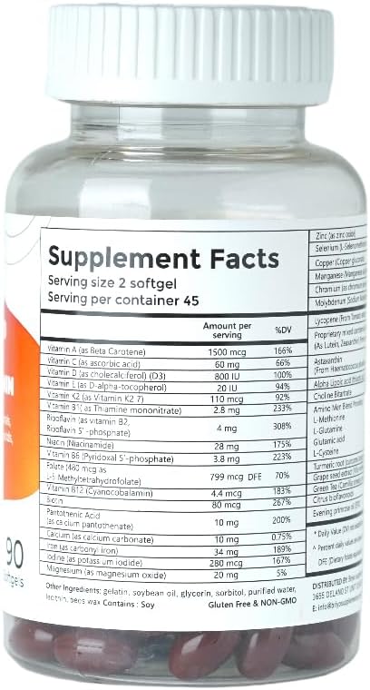 Briyo All Around Women - 38 nutrients (Essential Vitamins, Minerals, Natural extracts, Amino acids, Primrose Oil) - 90 Capsules