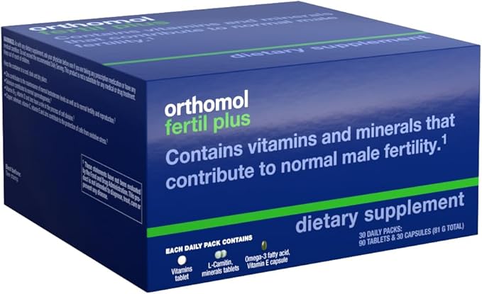 Orthomol Fertil Plus 30, Male Prenatal Supplements, Vital Nutrients for Conception with Selenium and L-Carnitine, 30-Day Supply