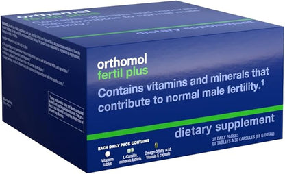 Orthomol Fertil Plus 30, Male Prenatal Supplements, Vital Nutrients for Conception with Selenium and L-Carnitine, 30-Day Supply