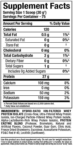 ALLMAX Nutrition - ISOFLEX Whey Protein Powder, Whey Protein Isolate, 27g Protein, Strawberry, 5 Pound