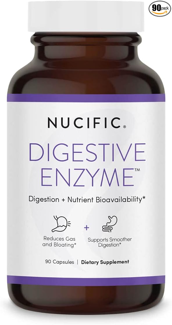Nucific Digestive Enzyme Supplement to Support Digestion and Nutrient Bioavailability, 90 Count