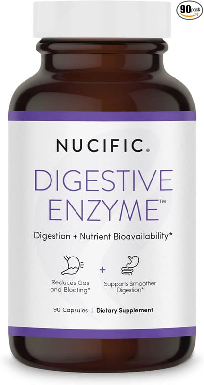 Nucific Digestive Enzyme Supplement to Support Digestion and Nutrient Bioavailability, 90 Count