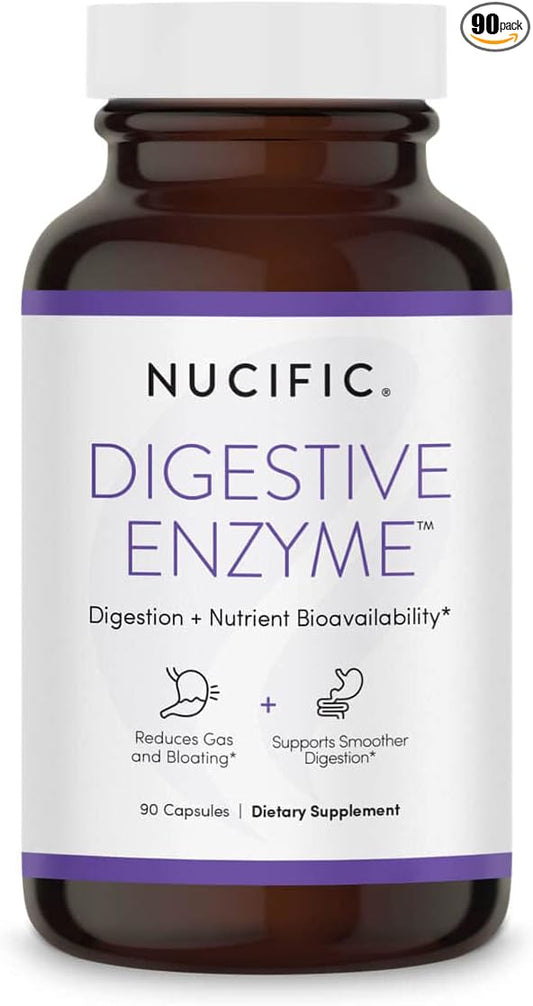 Nucific Digestive Enzyme Supplement to Support Digestion and Nutrient Bioavailability, 90 Count