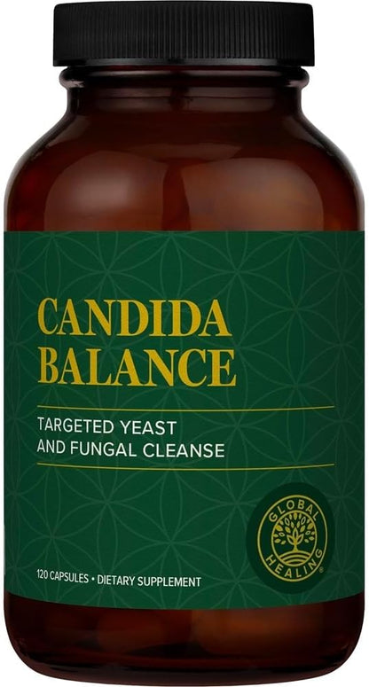 Global Healing Candida Cleanse Supplement (Mycozil) - Detoxification for Yeast Balance Support, Helps Gut and Vaginal Health, Feminine Balance Complex for Women, Candida Overgrowth (120 Capsules)