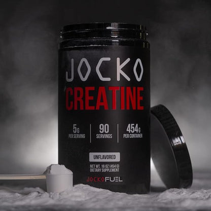 Jocko Fuel Creatine Monohydrate Powder - Creatine for Men & Women, Supplement for Athletic Performance & Muscle Health, 90 Servings 16 oz (Unflavored) (16 OZ JAR)