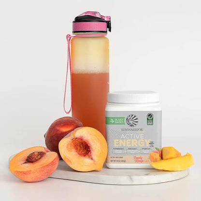 Sunwarrior Plant-Based Preworkout Powder Hydration Blend | Coconut Water Mushroom Blend Soy Free Sugar Free Gluten Free Dairy Free Synthetic Free | Peach Mango 30 Servings | Sport Active Energy