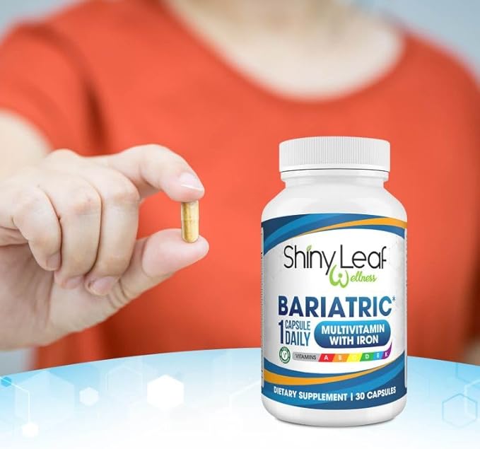 Shiny Leaf Daily Bariatric Multivitamin with 45 mg of Iron 30 Ct Capsule for Post Weight Loss Surgery (WLS), Sleeve, and Mini Gastric Bypass Patients (1 Month Supply)…
