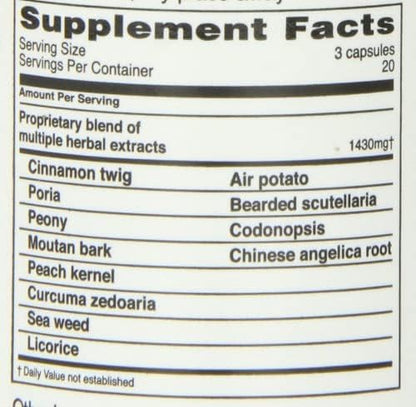 Ovary & Uterus Clean, 500 mg Dietary Supplement Capsules, 60-Count Bottle (Pack of 2)