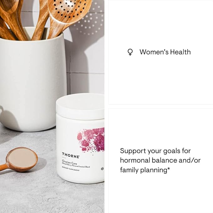 Thorne Ovarian Care - Women's Health - Inositol, CoQ10, Folate, and Polyphenols - Promote Healthy Ovarian Function and Reproductive Health - Mixed Berry - 7.55 Oz - 60 Servings