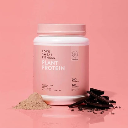 Love Sweat Fitness Organic Plant Based Protein Powder, Chocolate - 28 Servings, 20g Protein, Vegan, Gluten Free, Non-GMO