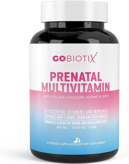 GOBIOTIX Prenatal Vitamins for Women | Vitamins with Iron, Calcium, Vitamin D2, C, Zinc & Folic Acid for Pregnant Women | Pre & Post Pregnancy - Once Daily Multivitamin Capsules, Non-GMO