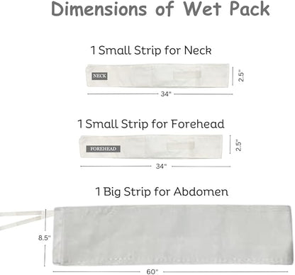 Wet Pack | Satvic Lifestyle | Cotton Patti | Body Detox | Place on Head, Neck, Abdomen | Pain relief | Cloth bag & Manual Included | Pack of 1