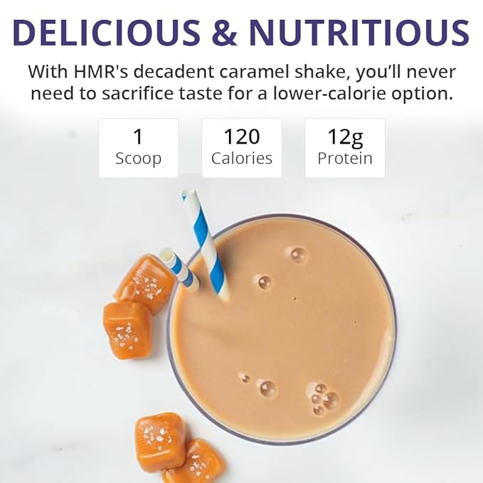 HMR 120 Shake Meal Replacement Powder | Salted Caramel Shake Mix to Support Healthy Weight Loss | 12g of Protein | Nutritional Drink | Low Calorie Food | 12 Servings