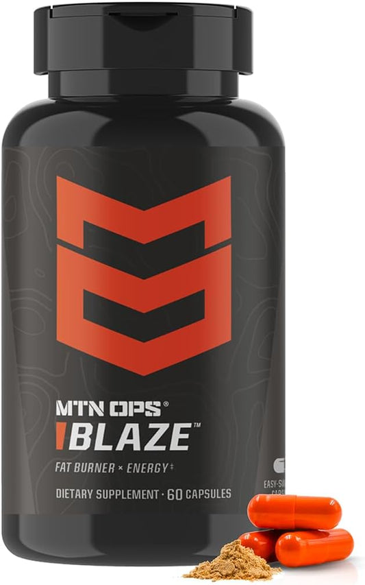 MTN OPS Blaze Fat Burner & Thermogenic Metabolism Booster for Weight Loss, 210mg of Caffeine per Serving Caffeine Pills for Energy Boost, 30 Servings