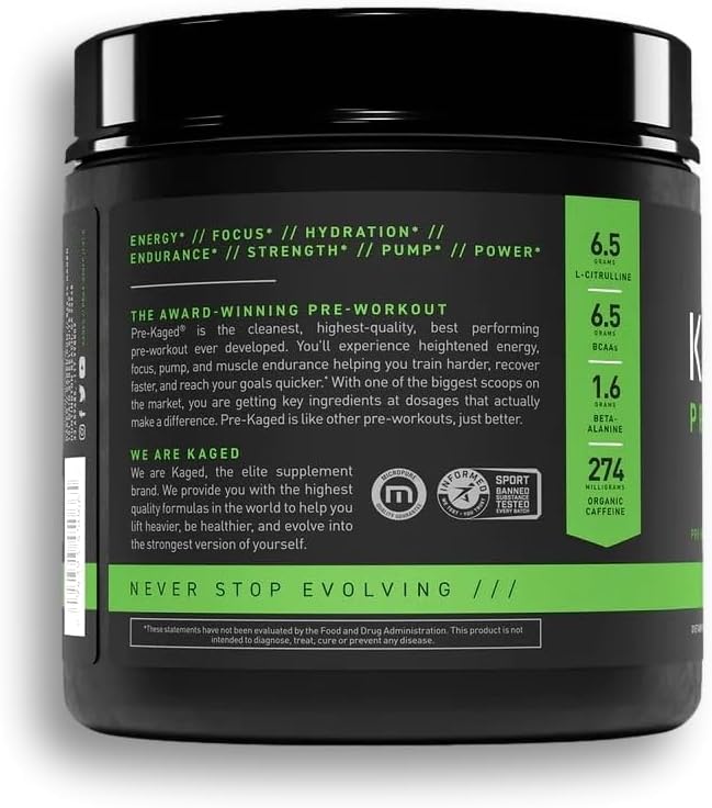 Kaged Original Pre-Workout Powder | Fruit Punch | Pre Formulated with Creatine, Beta Alanine, Pure Caffeine | 20 Servings