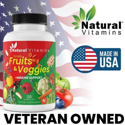 Immune Support Multivitamin with Fruits & Veggies - Complete Daily Health Support - Antioxidant-Rich, Packed with Vitamins and Minerals - Naturally Enhances Immunity