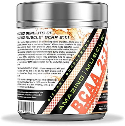 BCAA 2:1:1 Branched Chain Amino Acids Supplement | 6000 Mg Per Serving | -Peach Lemonade Flavor | 60 Servings