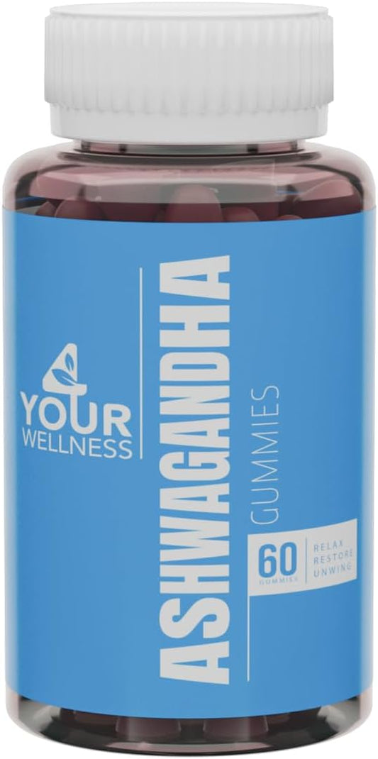 Ashwagandha Gummies Mixed Berry KSM-66, Lion's Mane, Vitamin-D, Non-GMO, Gluten-Free, Gelatin Free & Kosher | for Daily Focus Boost (60 Count (Pack of 1))