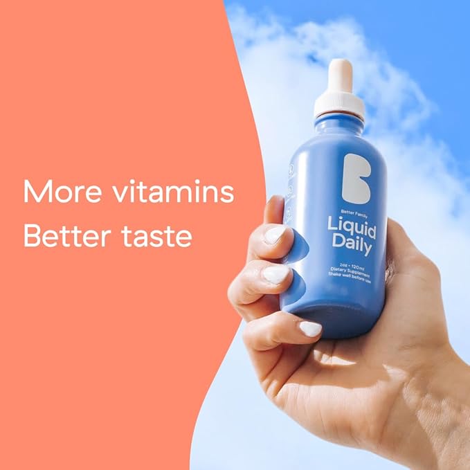 Better Family - Liquid Daily Multivitamin - All-in-One Wellness Drop - All Ages & Genders - Methylated Vitamins - No Sugar or Artificials - Gluten Free, Non-GMO - Dietary Supplement - 4oz (120 ml)