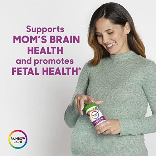 Rainbow Light High-Potency Prenatal One Multivitamin, Prenatal Health Multivitamin Supports Mom's Health and Baby's Development, With Vitamin C, Vegan, 60 Count