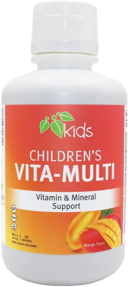 Mountain Meadow Herbs Children's Vita-Multi: Blended Vitamin & Mineral Supplement - Fast Absorbing Liquid Kids Vitamins with Fruits, Greens, and Eye-Protecting Lutein (16 oz.)