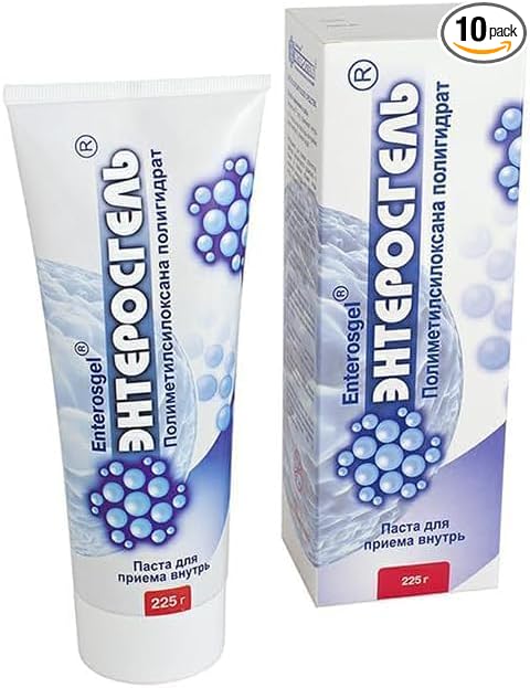 RIXET Enterosgel 10 pcs Toxin Binding Gel for Cleansing The Gut 225G Pack of 10