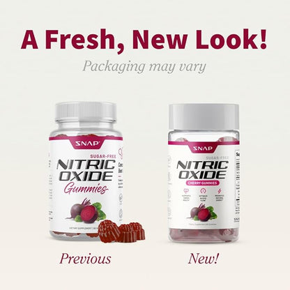 Snap Supplements Nitric Oxide Beet Root Gummies - Support Healthy Blood Circulation, 60 Gummies
