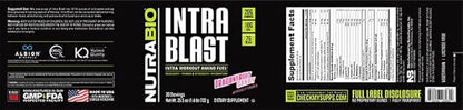 NutraBio Intra Blast BCAA EAA Electrolyte and Hydration Powder - Amino Acid Supplement, EAA/BCAA Powder - Non-GMO and Gluten Free - Dragonfruit Candy - 30 Servings