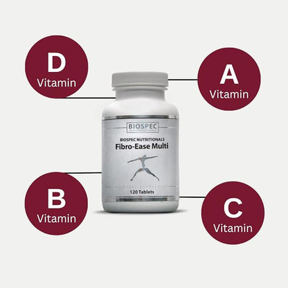 Fibro-Ease Multi - Contains Essential Vitamins & Minerals - Support Energy Production & General Health (120 Capsules)