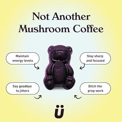 Gruns Nutrops Functional Nootropics Mushroom Gummies, Herbal Brain Supplement Gummy for Energy, Brain Health, Cognitive Support, Mood & Focus - Cordyceps, Lions Mane, Reishi, Chaga & Coriolus Blend