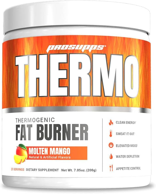 PROSUPPS Thermo Fat Burning Thermogenic Powder - Weight Management and Pre Workout - Energy, Mood, Appetite Control (Molten Mango)